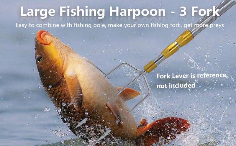 Dutiplus Large Fishing Harpoon 1~11 Prong Barded Stainless Steel Hunting Fish Gig Gaff Fork Hook with 8mm Screw for Catching Big Fish Mole Big Bullfrog - Image 2